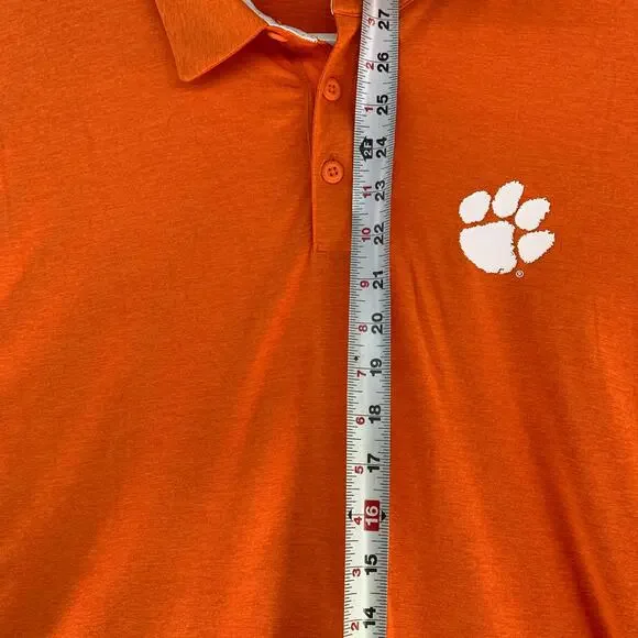 Columbia NCAA Clemson Tigers Men's Short Sleeve Orange Polo Shirt Size L - Picture 4 of 12